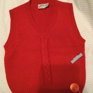 NWT Vintage Classic Red Sweater Vest, size M